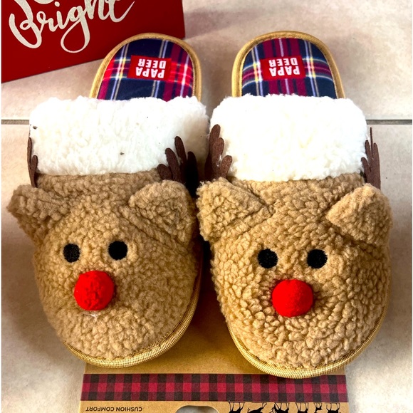 PAPA DEER MEN’S WARM & FUZZY SLIPPERS NWT SIZE LARGE 11-12 - Picture 8 of 8